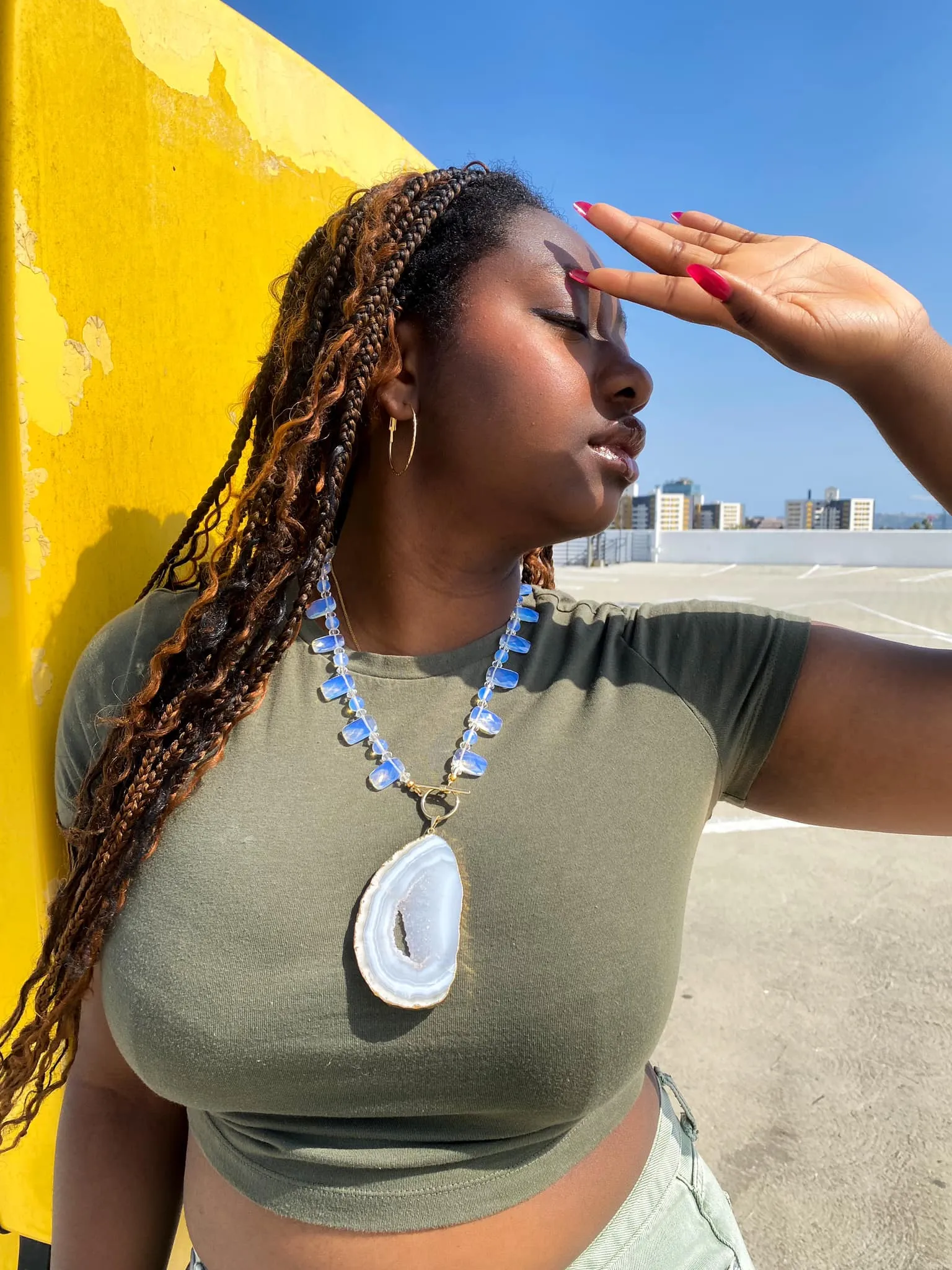 Dove gray agate necklace