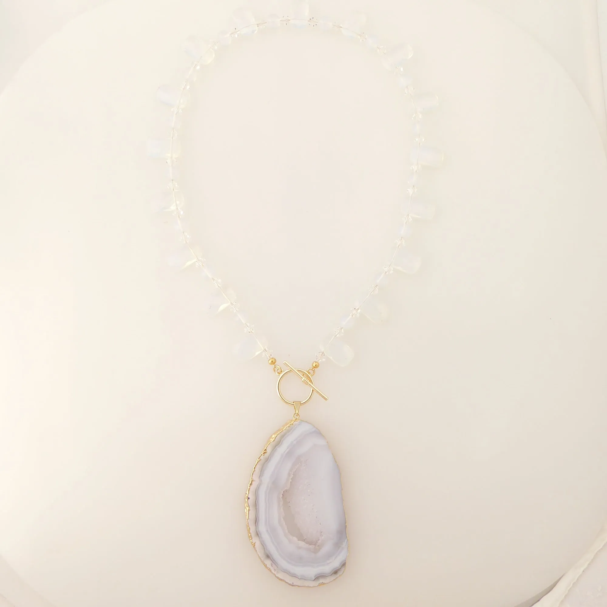 Dove gray agate necklace