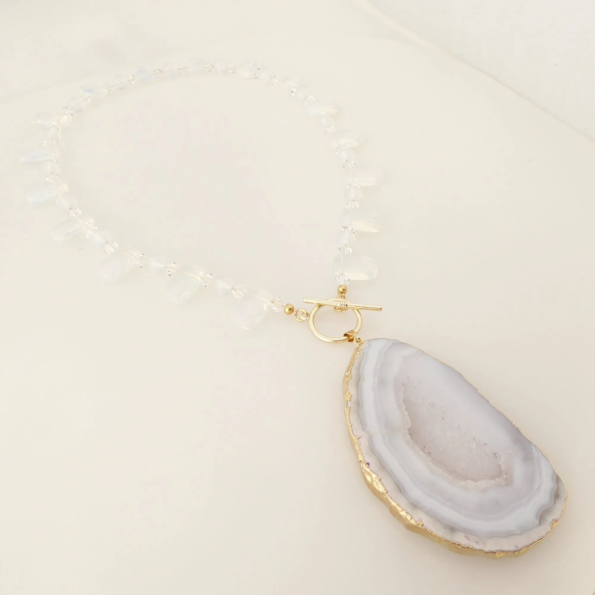 Dove gray agate necklace