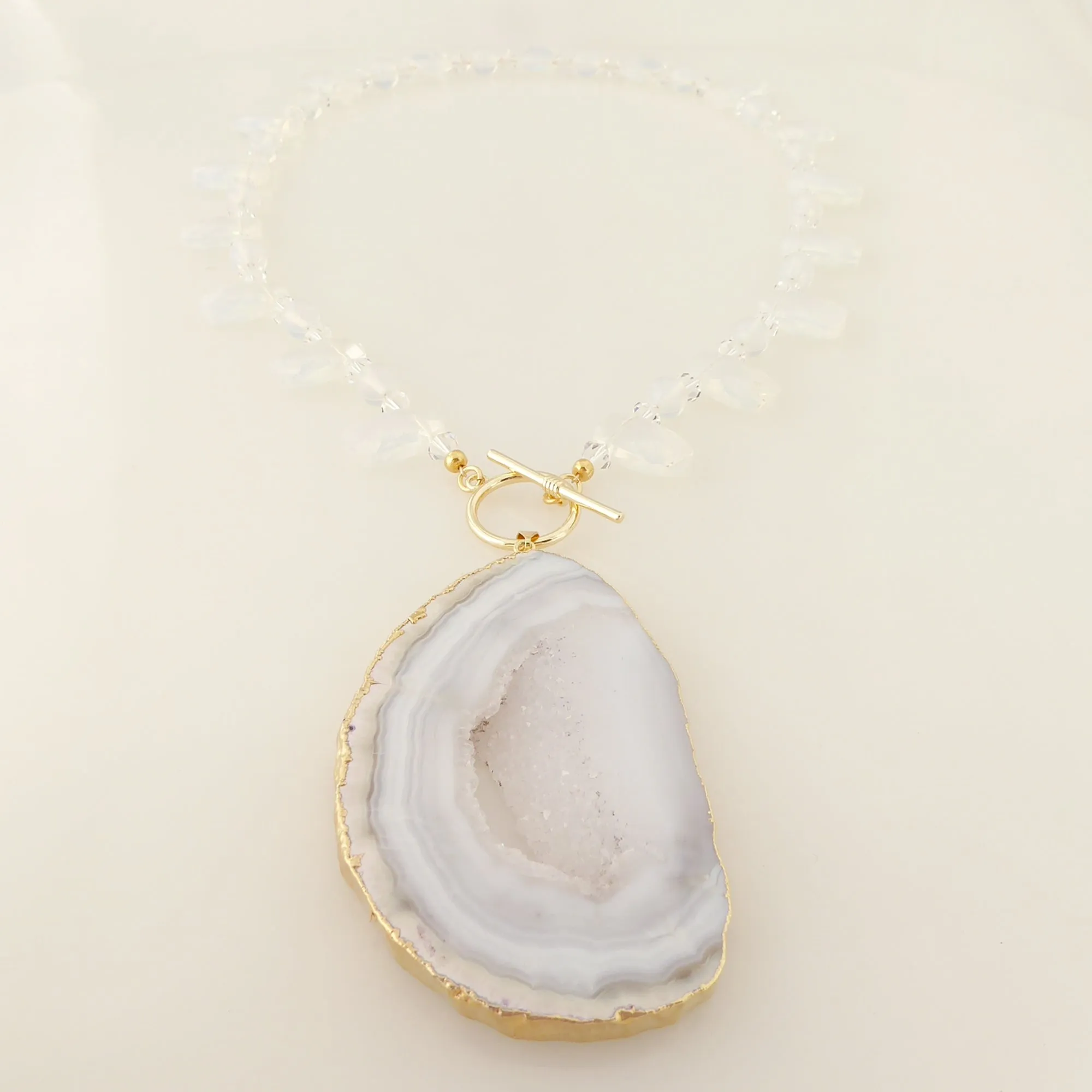 Dove gray agate necklace