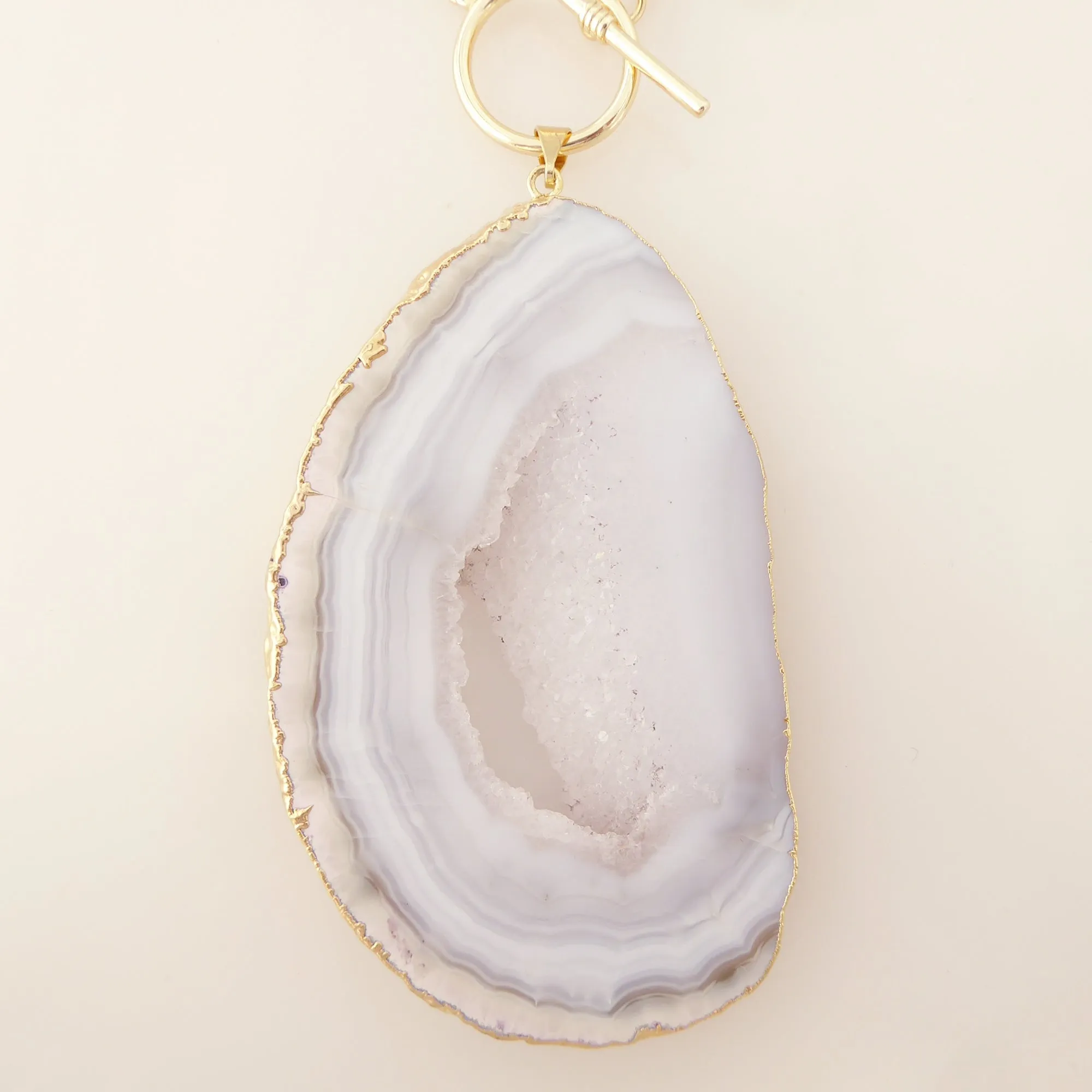 Dove gray agate necklace