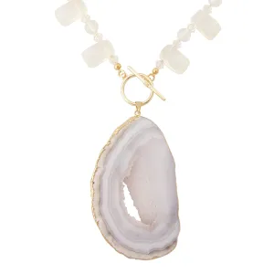 Dove gray agate necklace