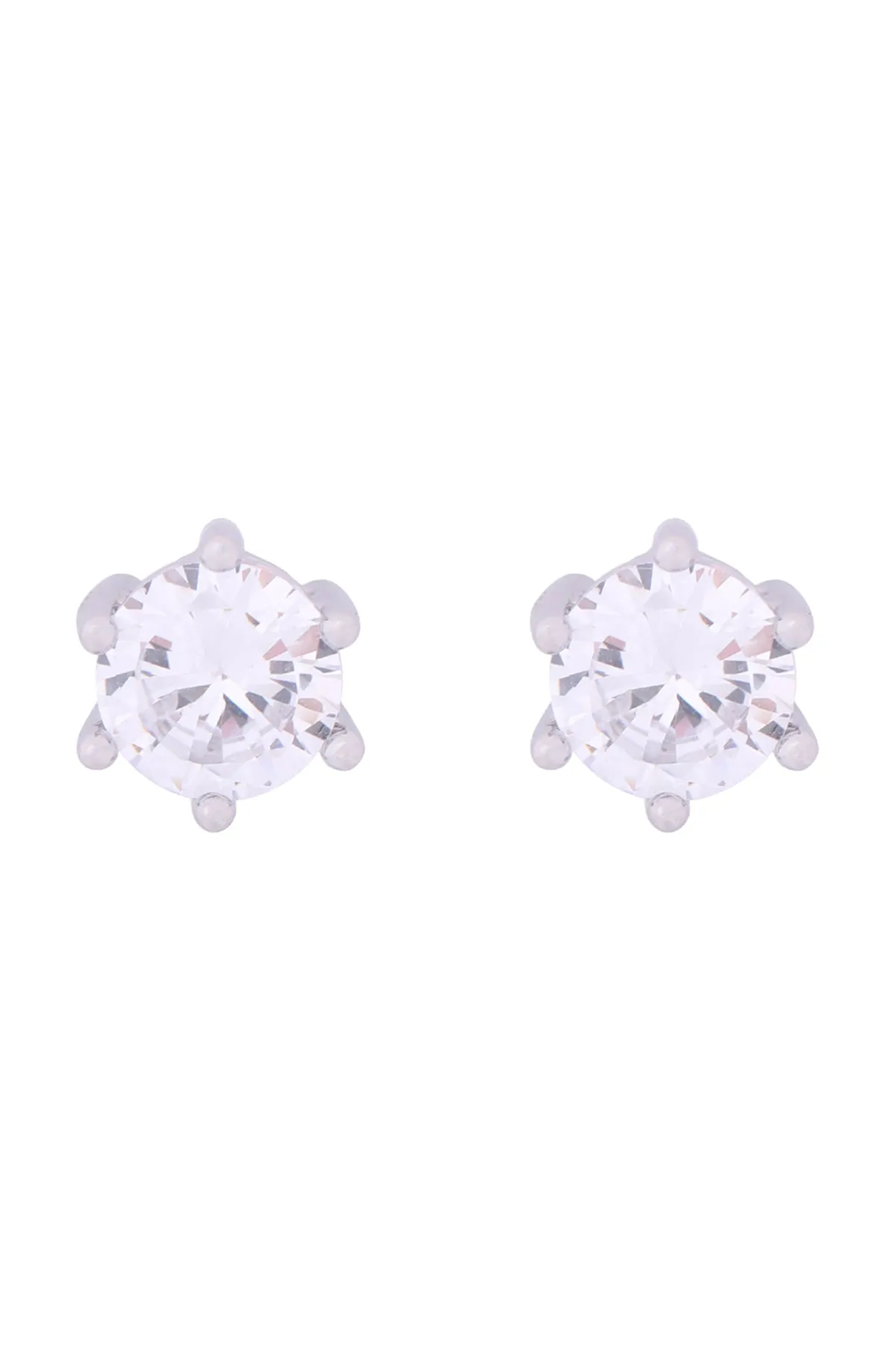 E302 - 7MM ROUND CUBIC ZIRCONIA STUD EARRINGS