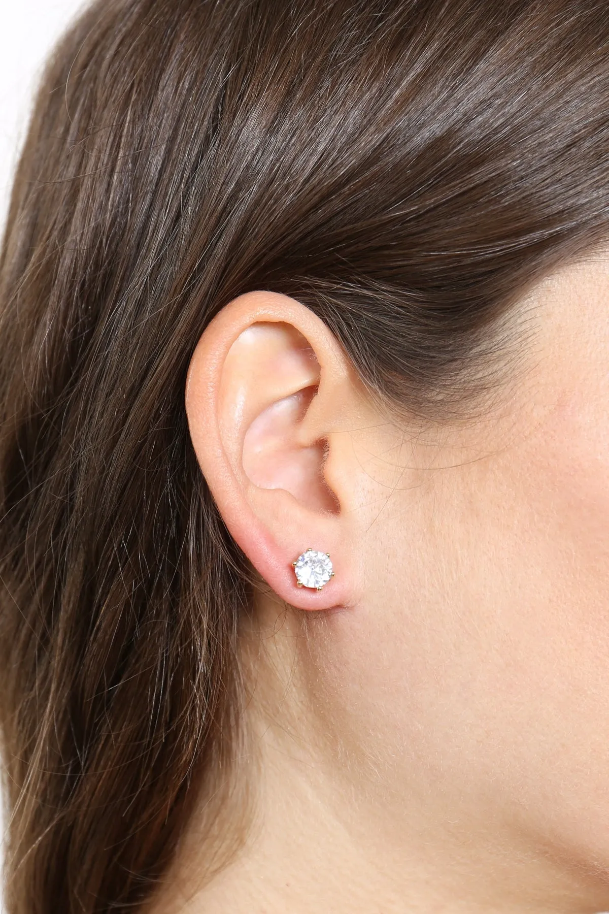E302 - 7MM ROUND CUBIC ZIRCONIA STUD EARRINGS