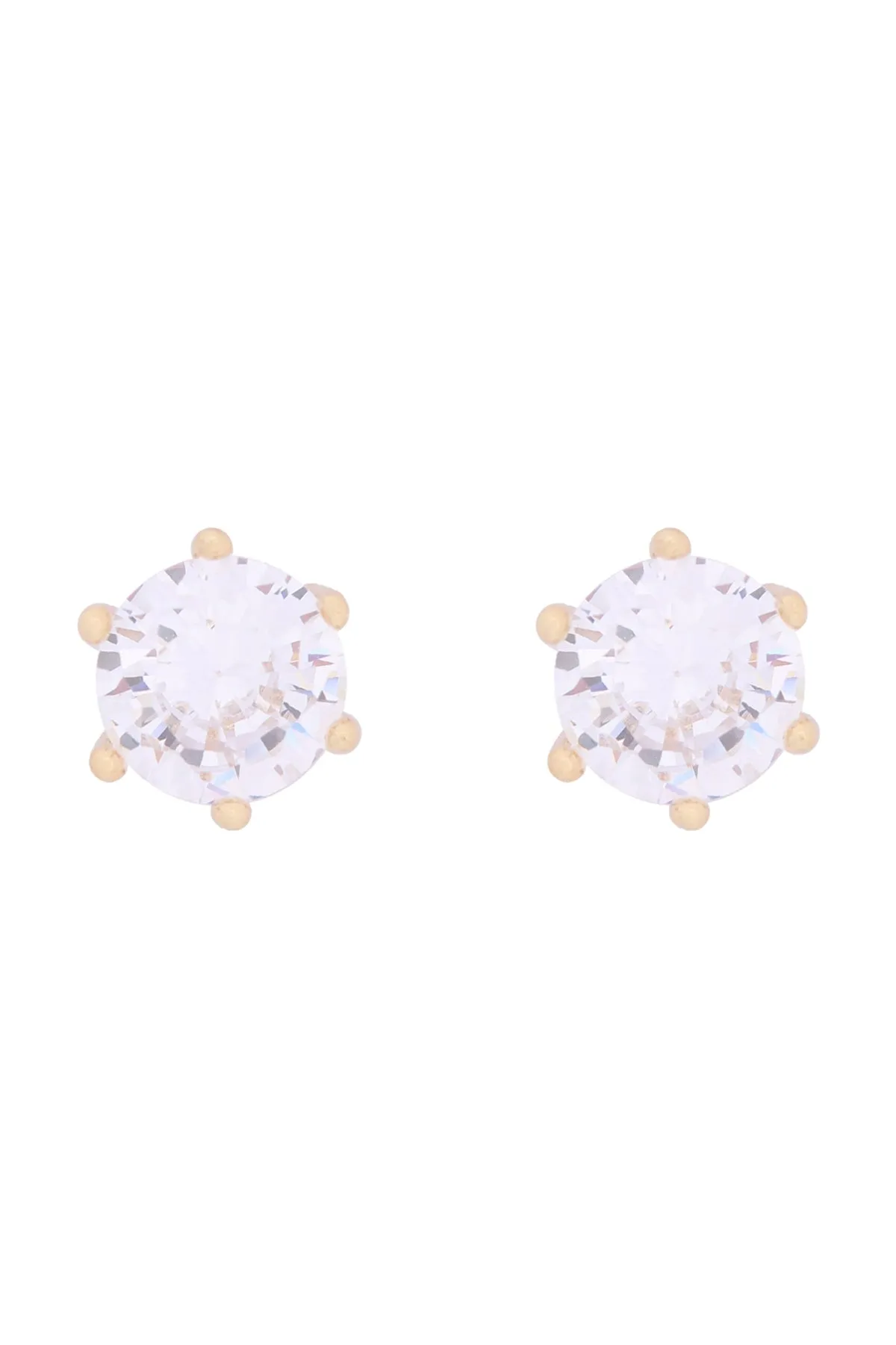 E302 - 7MM ROUND CUBIC ZIRCONIA STUD EARRINGS