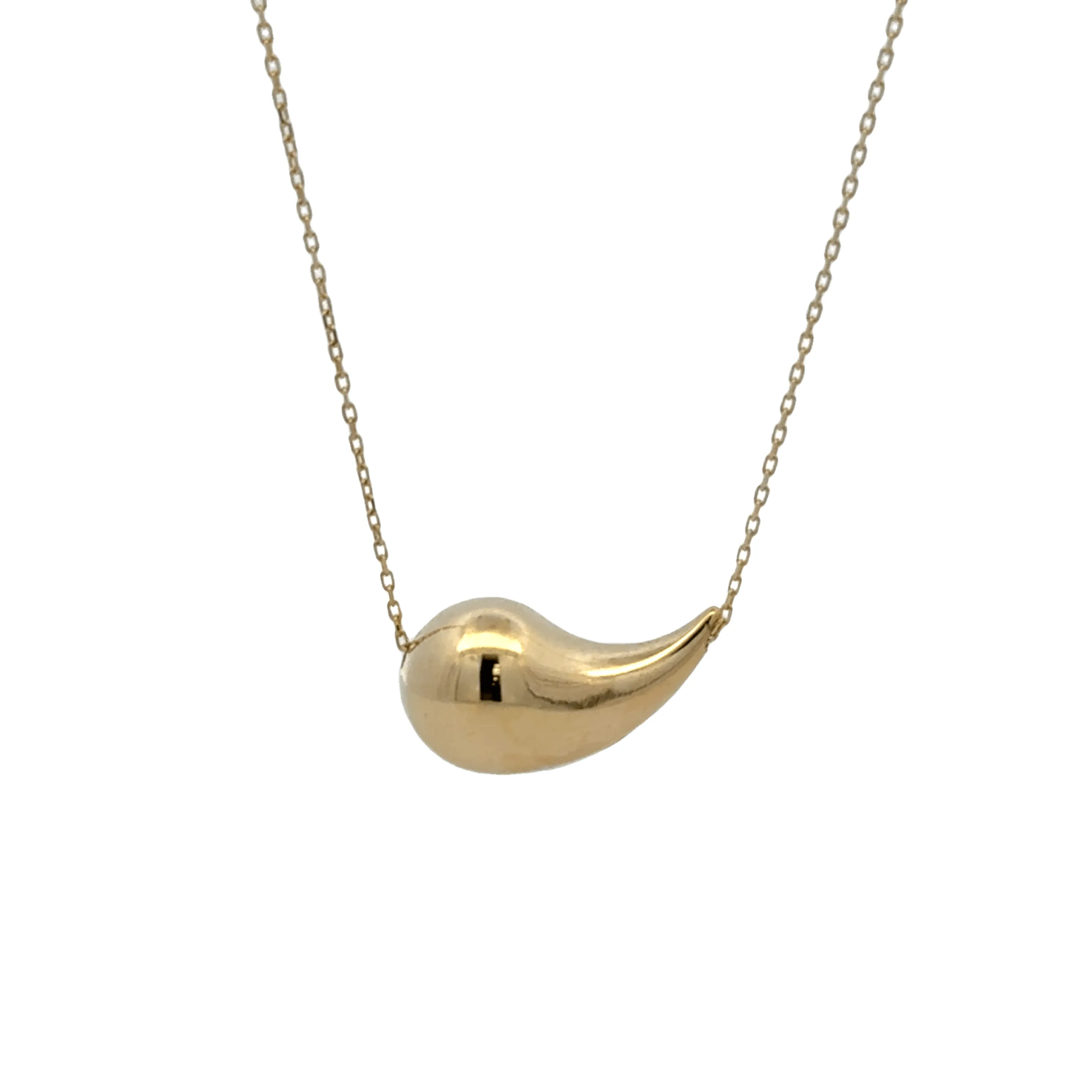 Elegant Gold Teardrop Pendant 14k