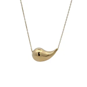 Elegant Gold Teardrop Pendant 14k