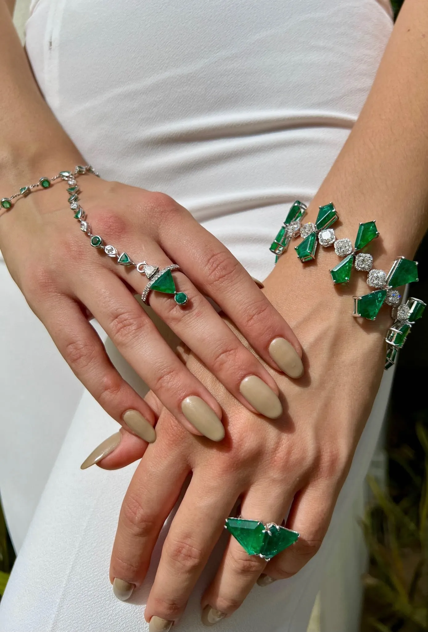 Emerald and diamond necklace