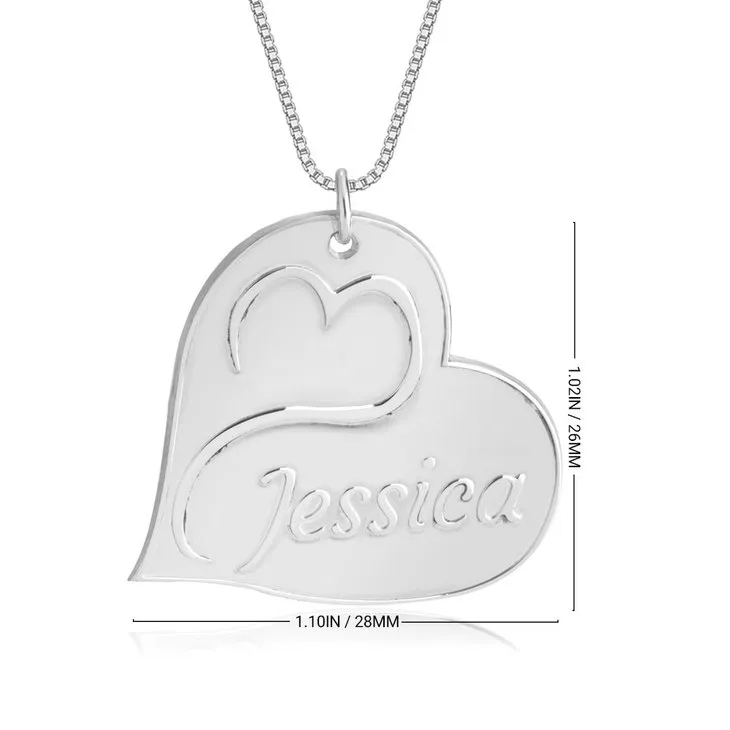 Engraved Heart Name Necklace