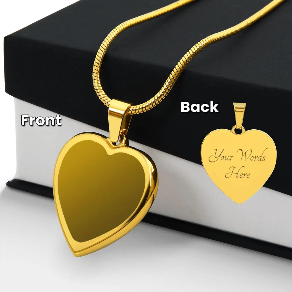 Engraved Heart Necklace With Personalized Message