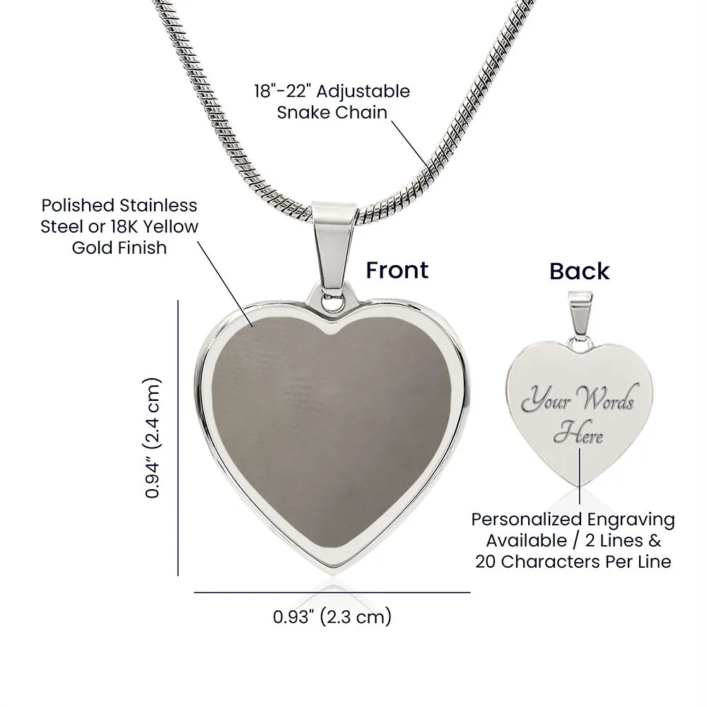 Engraved Heart Necklace With Personalized Message