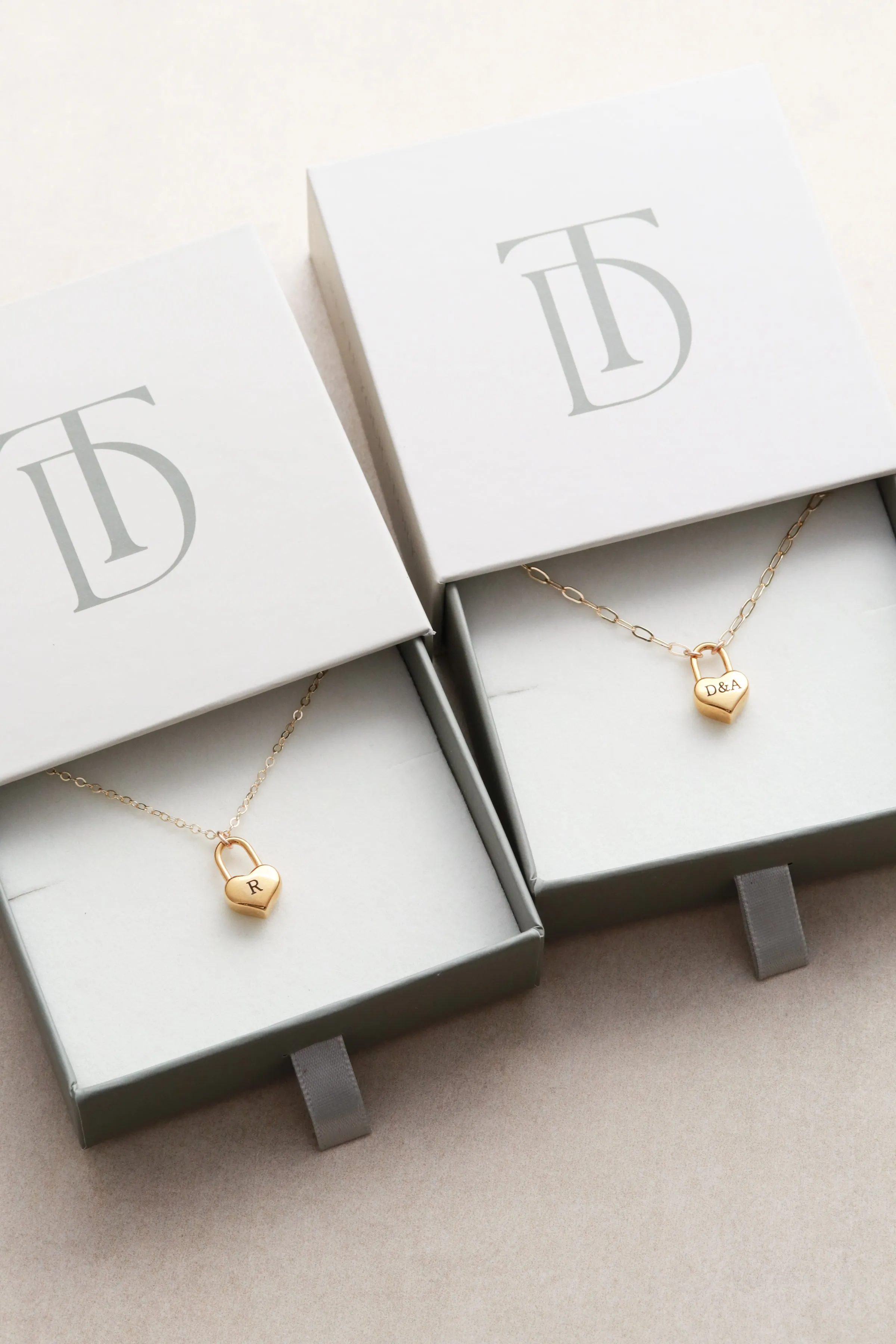 Engraved Heart Padlock Necklace