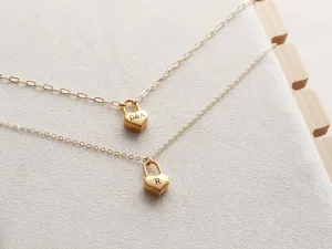 Engraved Heart Padlock Necklace
