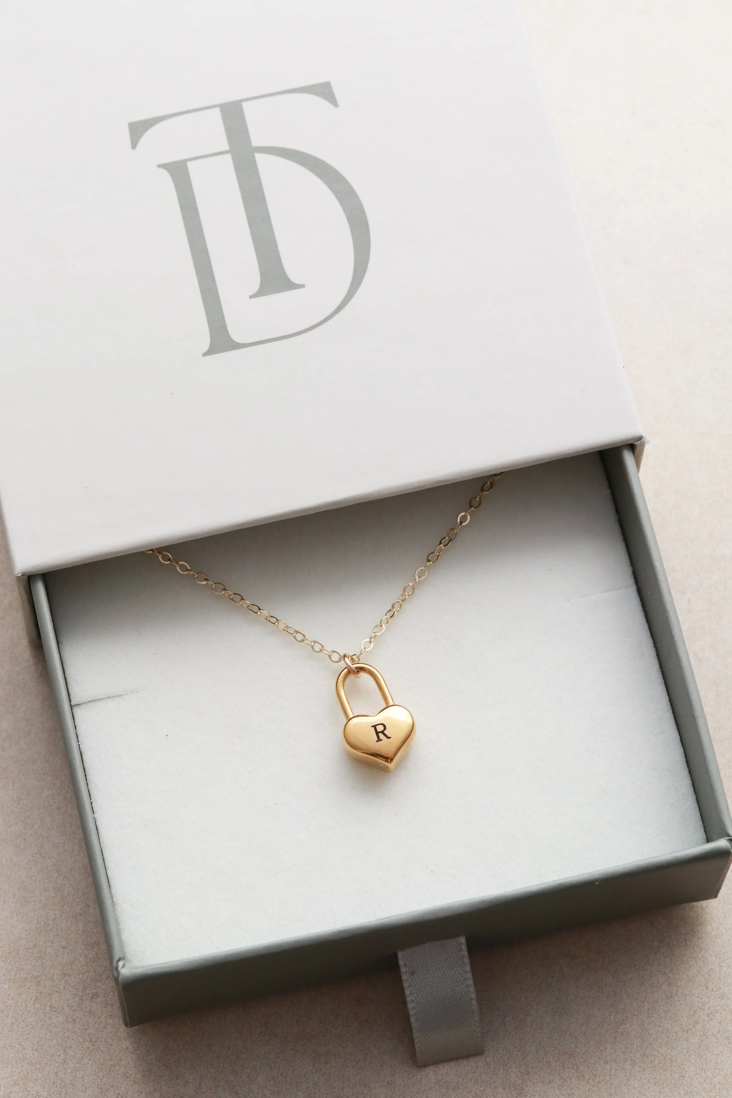 Engraved Heart Padlock Necklace