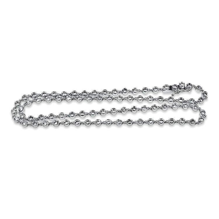 Estate 18K White Gold Diamond Necklace