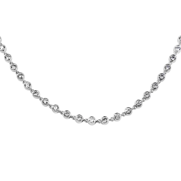 Estate 18K White Gold Diamond Necklace