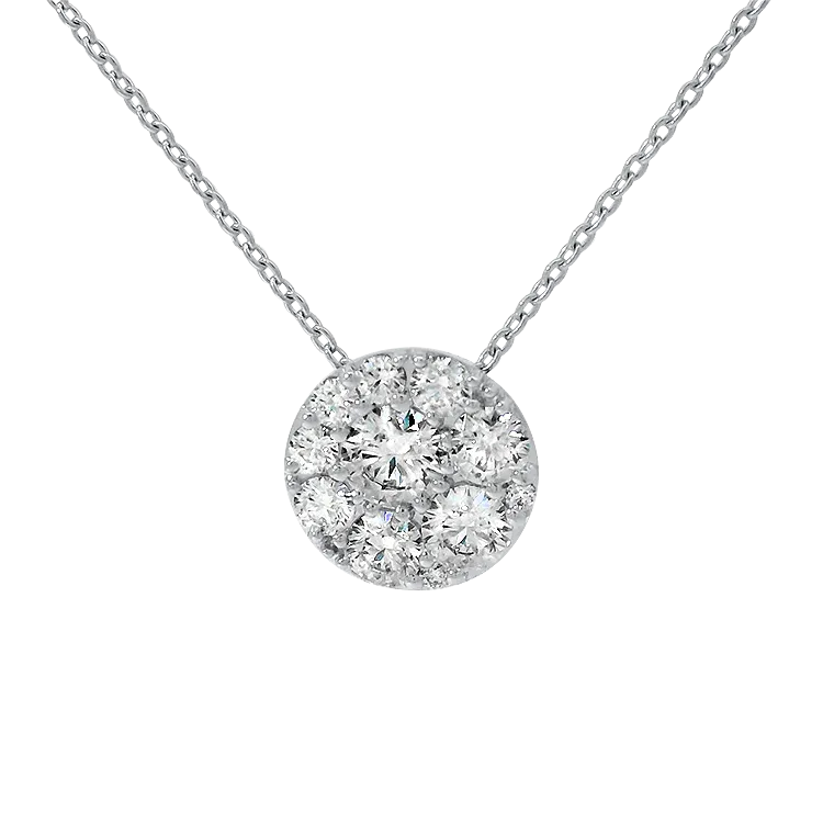 Estate Hearts On Fire Tessa Circle 18k White Gold Diamond Necklace