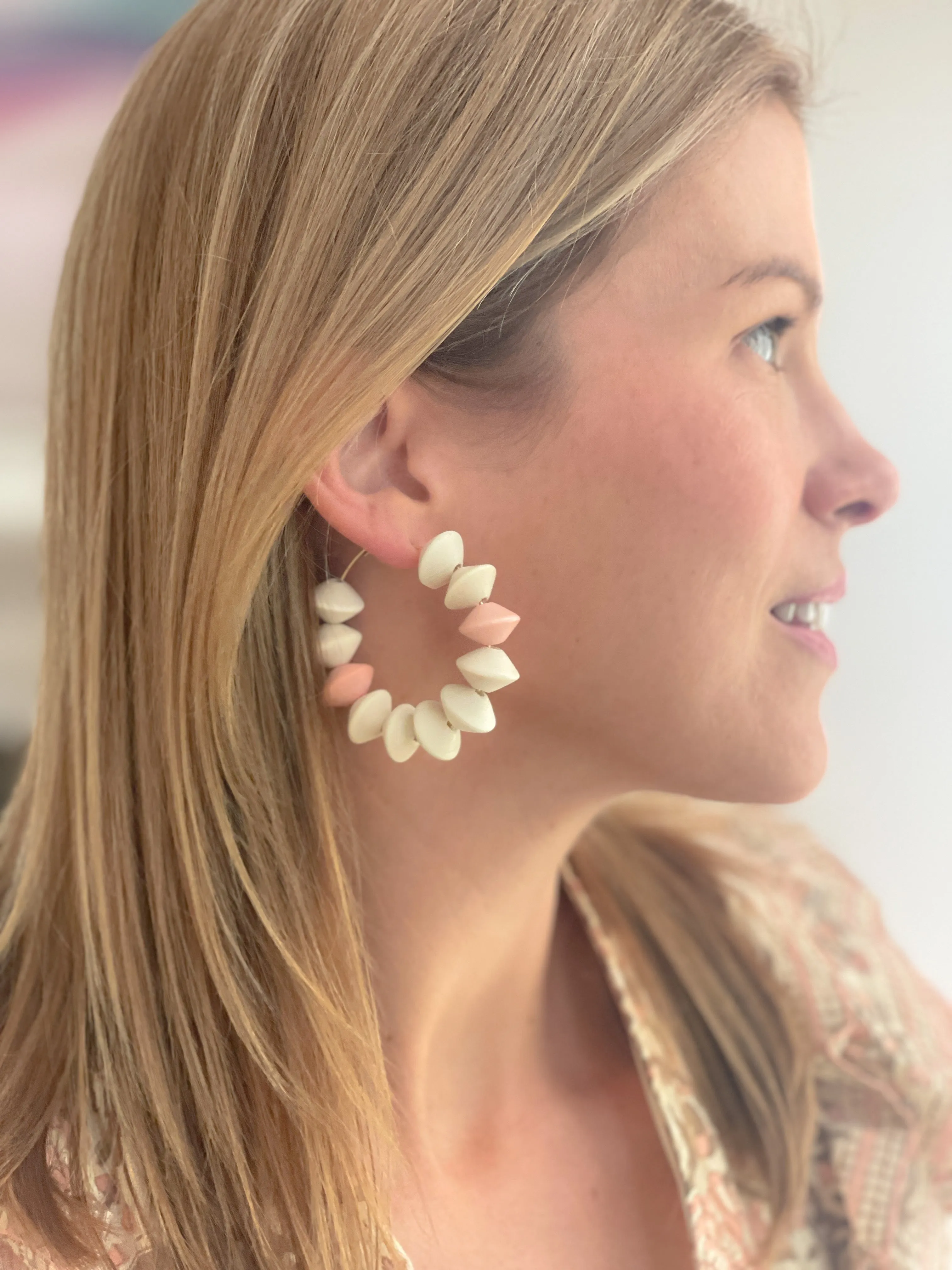Evelyn's White and Pink Hoops