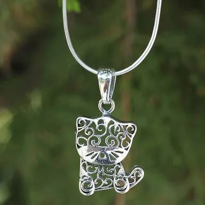 Filigree Kitten Necklace
