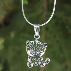 Filigree Kitten Necklace