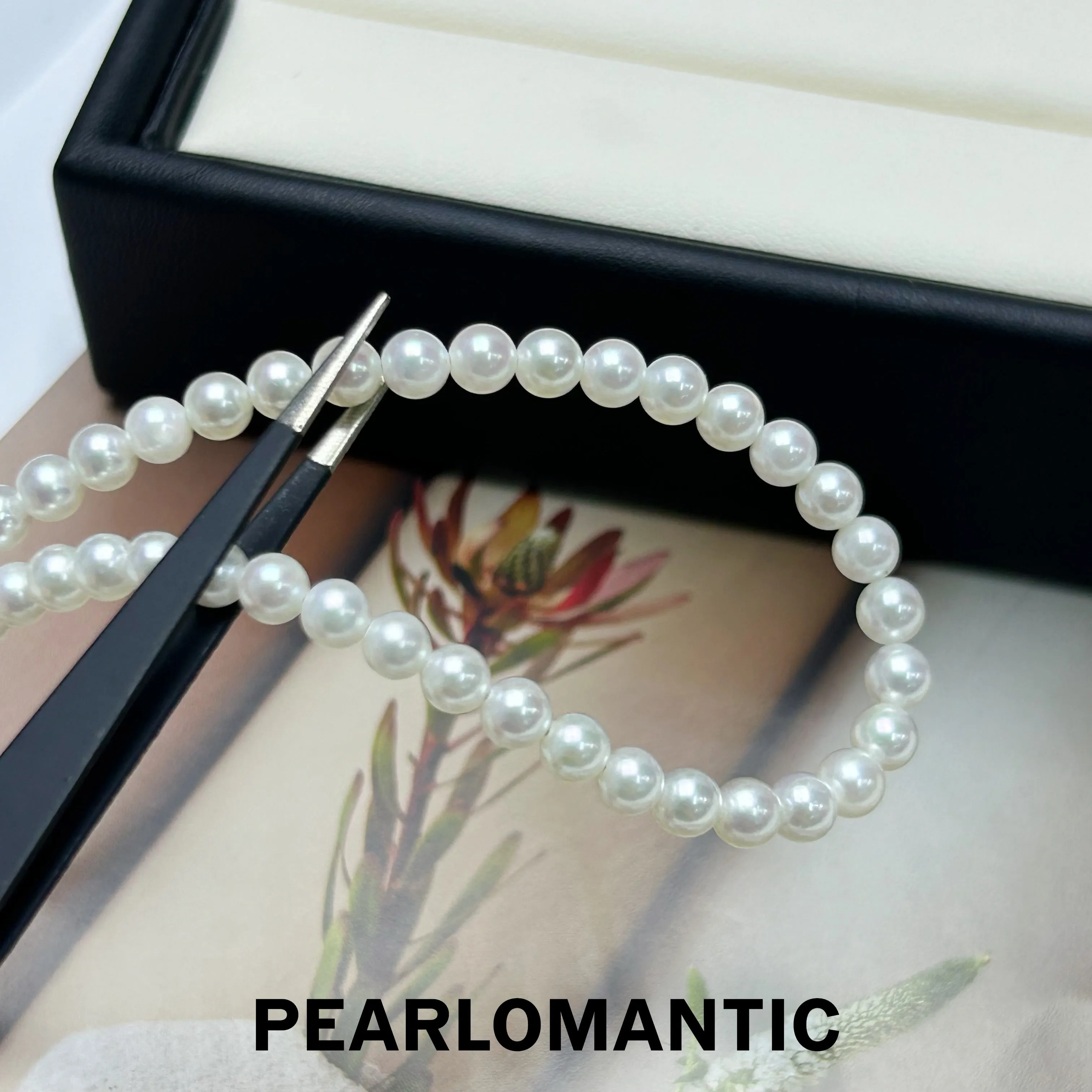 [Fine Jewelry] Akoya White Pearl 4-5mm Classic Necklace w/ 18k Gold Tail Chain