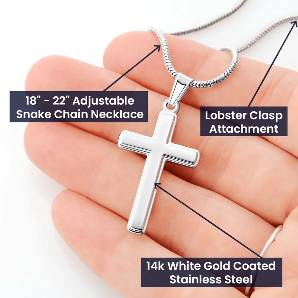 First Communion Personalized Cross Necklace-Always Jesus