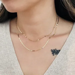 Flat Shiny Disc Chain Necklace
