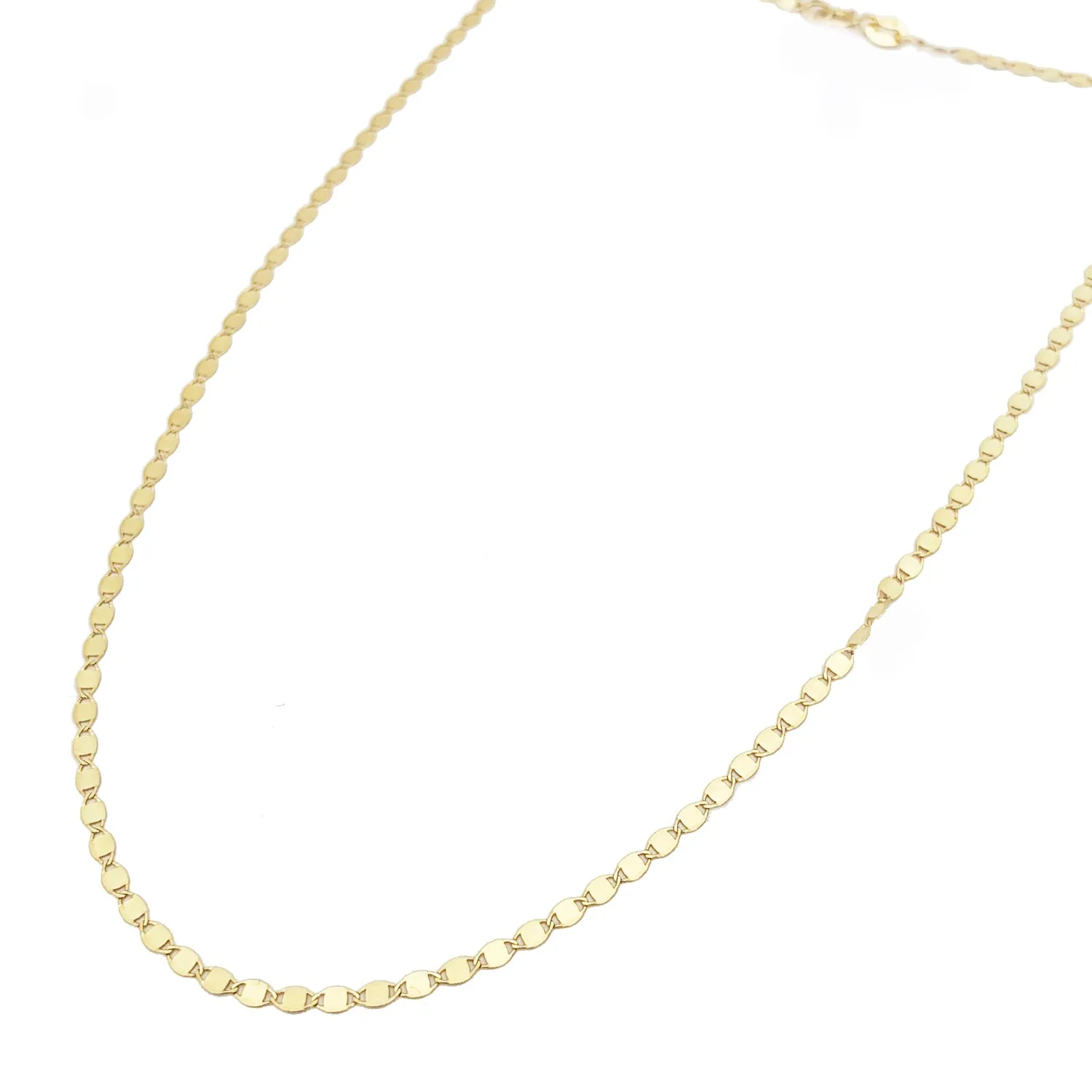 Flat Shiny Disc Chain Necklace