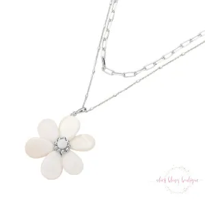 Floral Essence - Silver Necklace