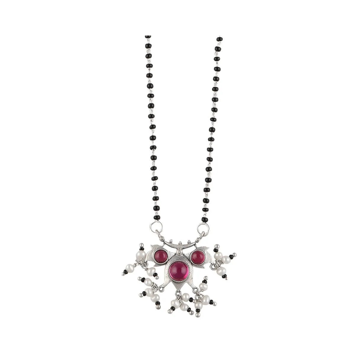 Floret Zirconia Silver Mangalsutra by MOHA