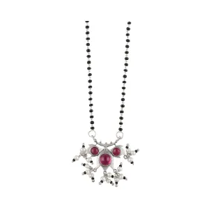 Floret Zirconia Silver Mangalsutra by MOHA