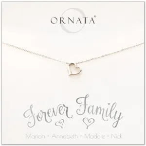 “Forever Family” Sterling Silver Necklace on Personalized Jewelry Card