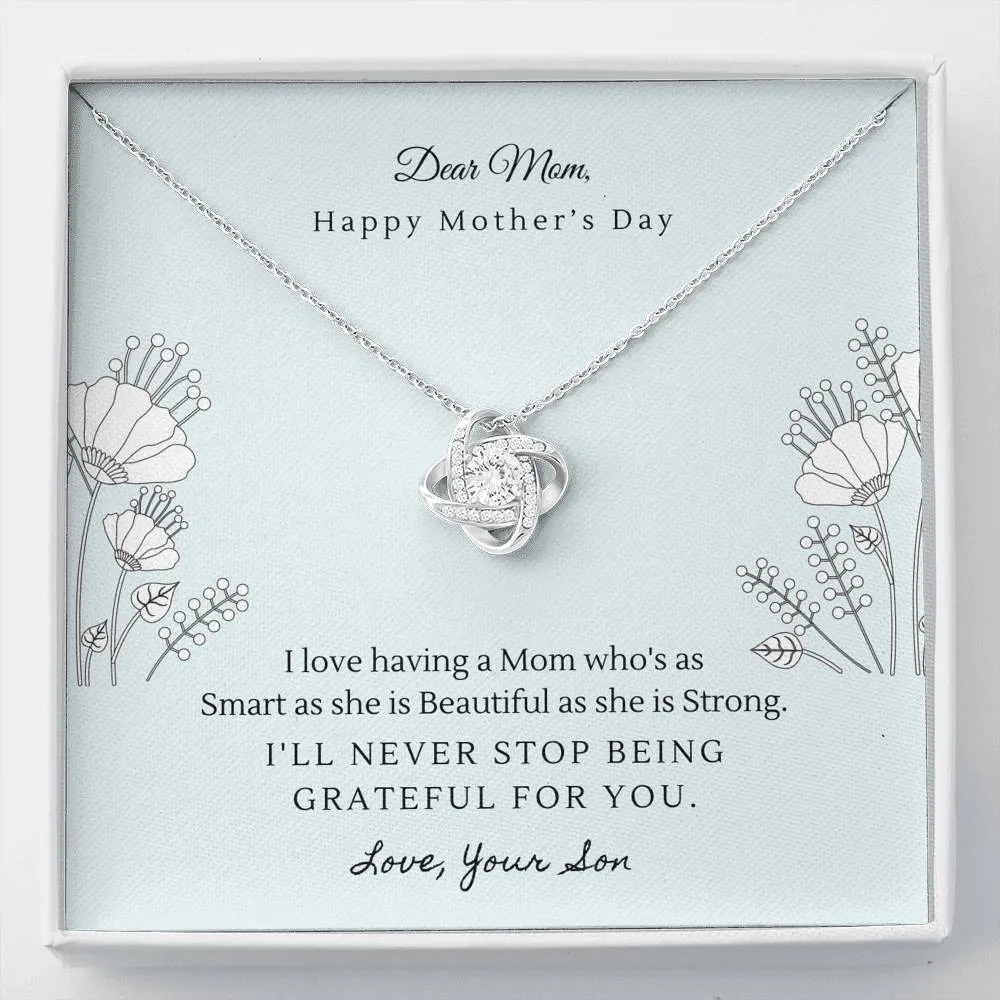 Forever grateful for you, From Son-Love Knot Necklace for Mom