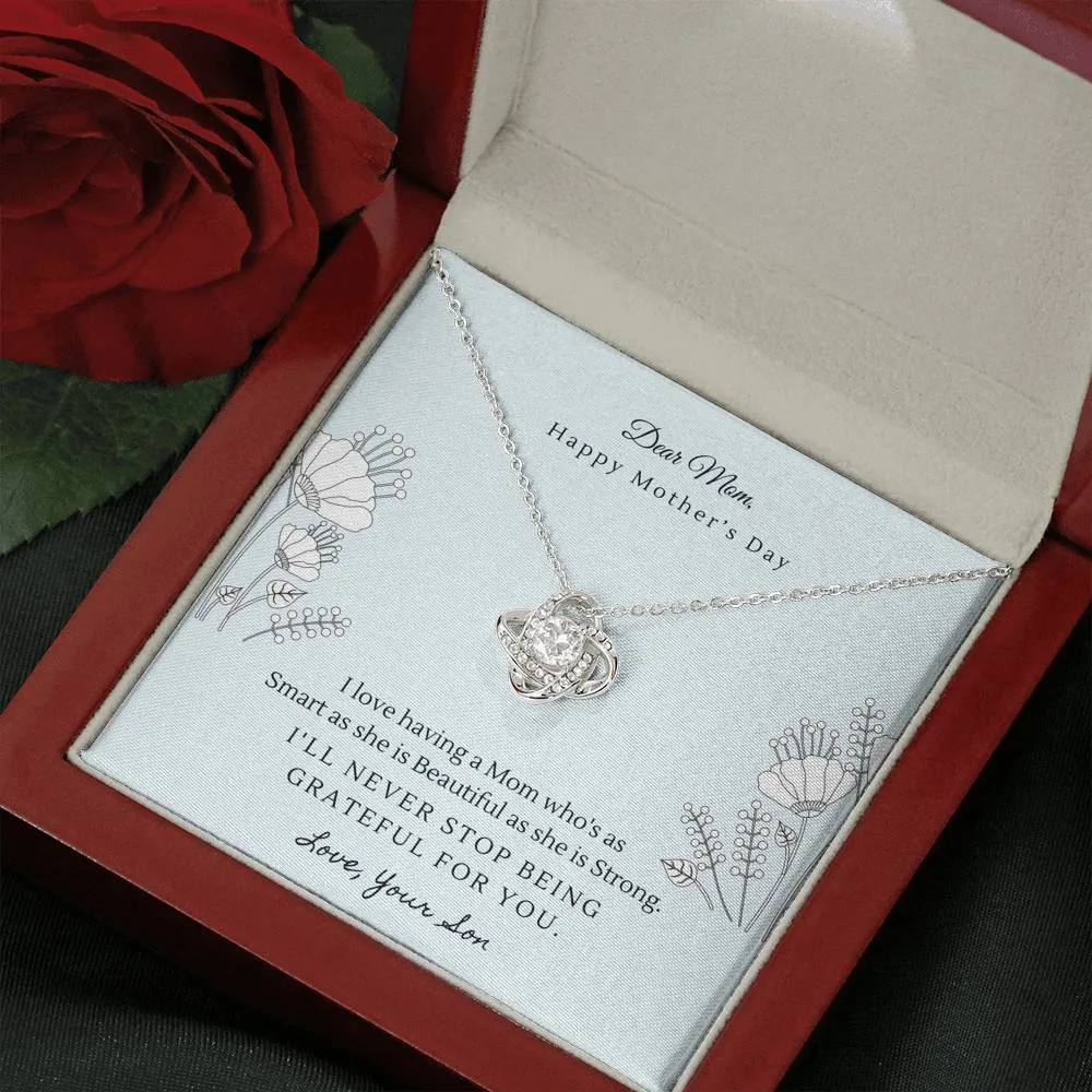 Forever grateful for you, From Son-Love Knot Necklace for Mom