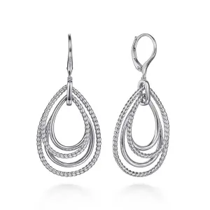 Gabriel & Co. Multi Row Open Teardrop Leverback Earrings in Sterling Silver