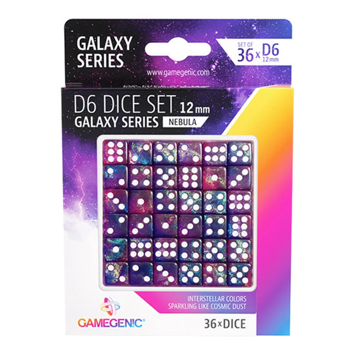 Gamegenic Galaxy Series - Nebula - D6 Dice Set 12 mm (36 pcs)