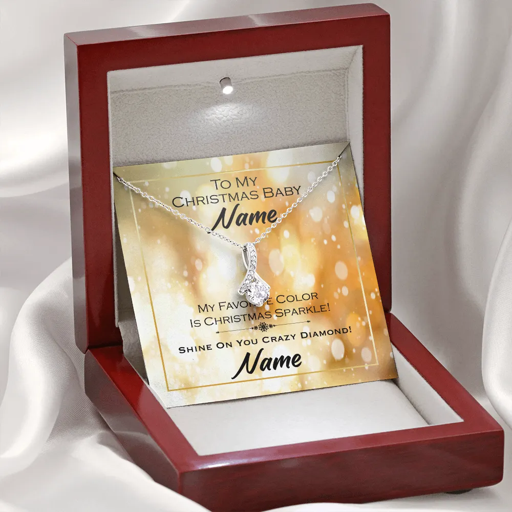 Gift For Wife Christmas, Personalized Names Necklace, To My Christmas Baby Card, Alluring Beauty Necklace