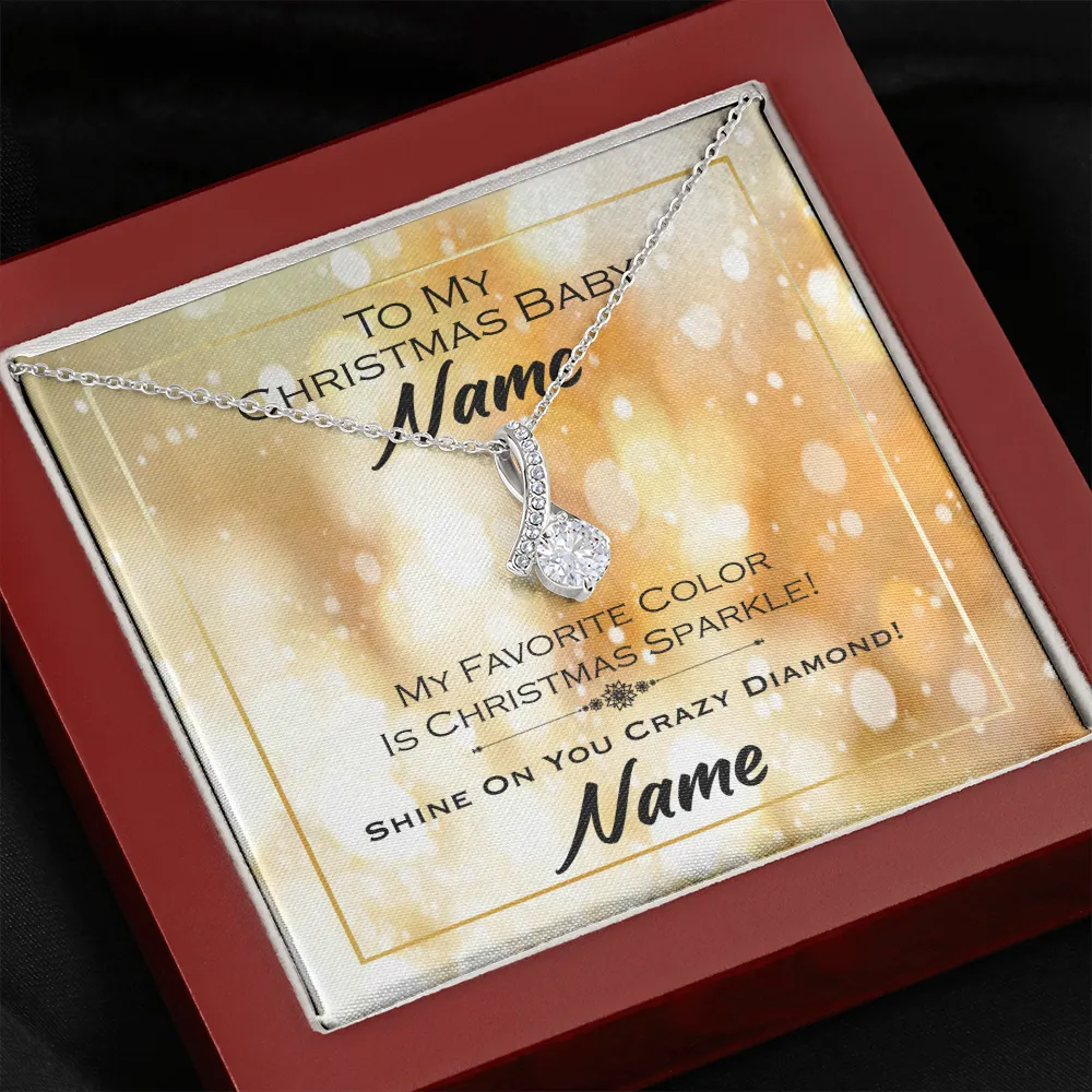 Gift For Wife Christmas, Personalized Names Necklace, To My Christmas Baby Card, Alluring Beauty Necklace