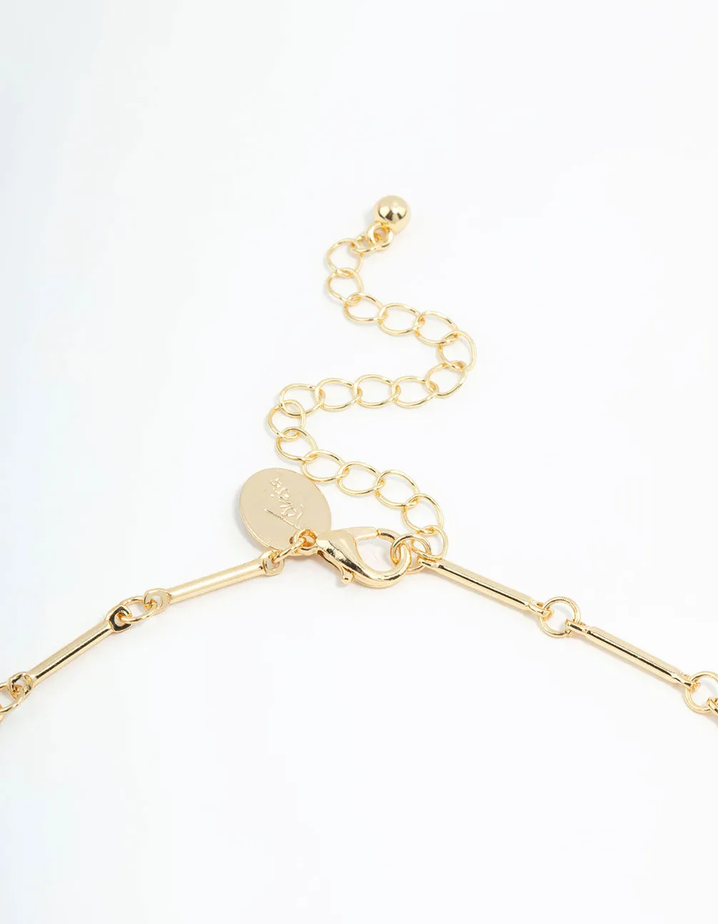 Gold Plated Heart & Bow Charm Necklace