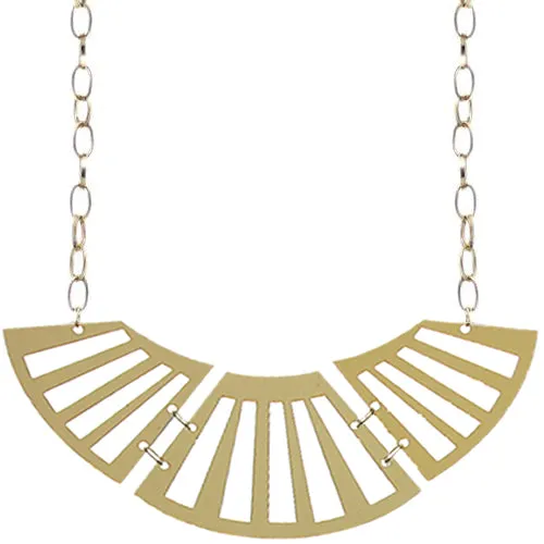 Gold Two Sided Mirrored Chain Necklace