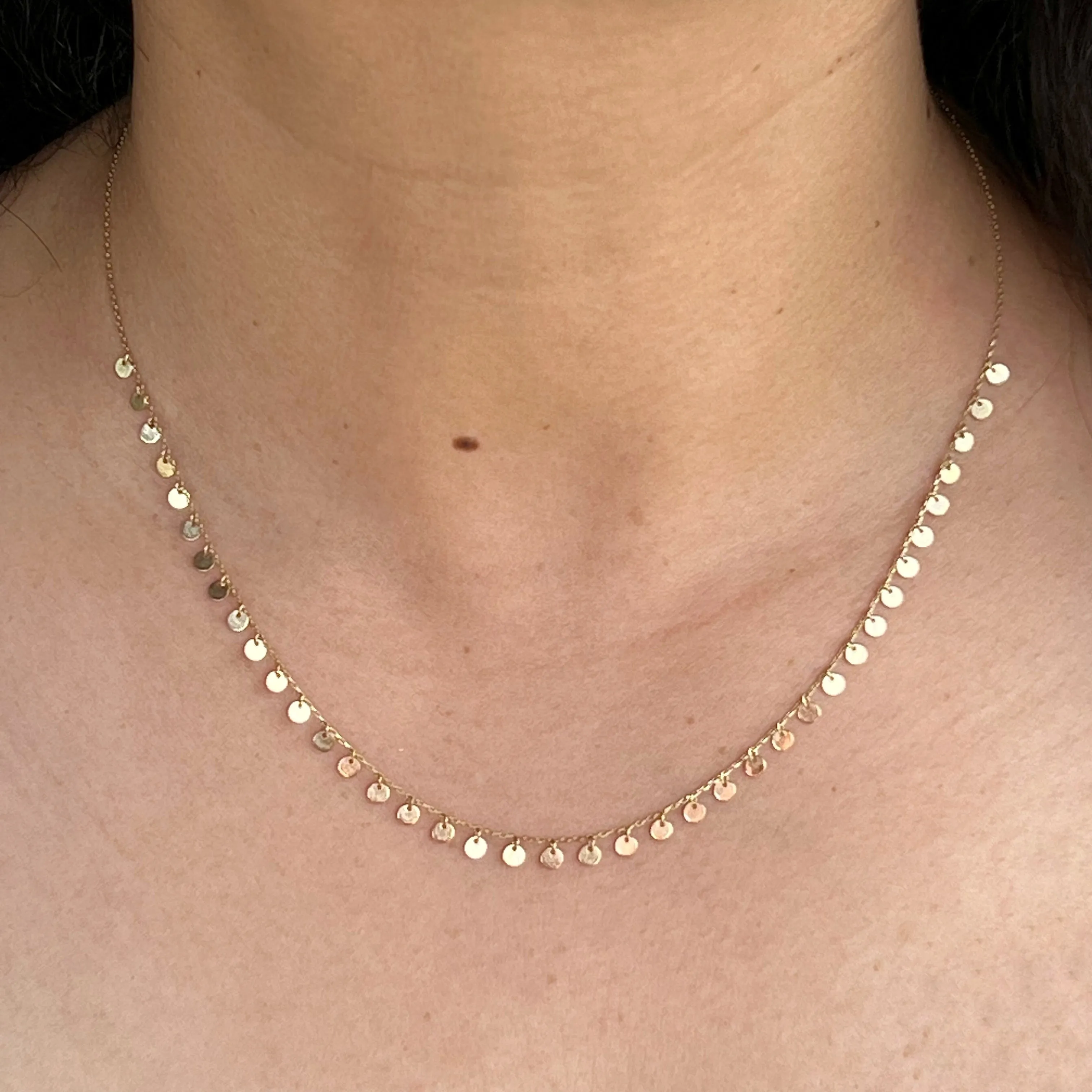 Golden Discs of Light Necklace