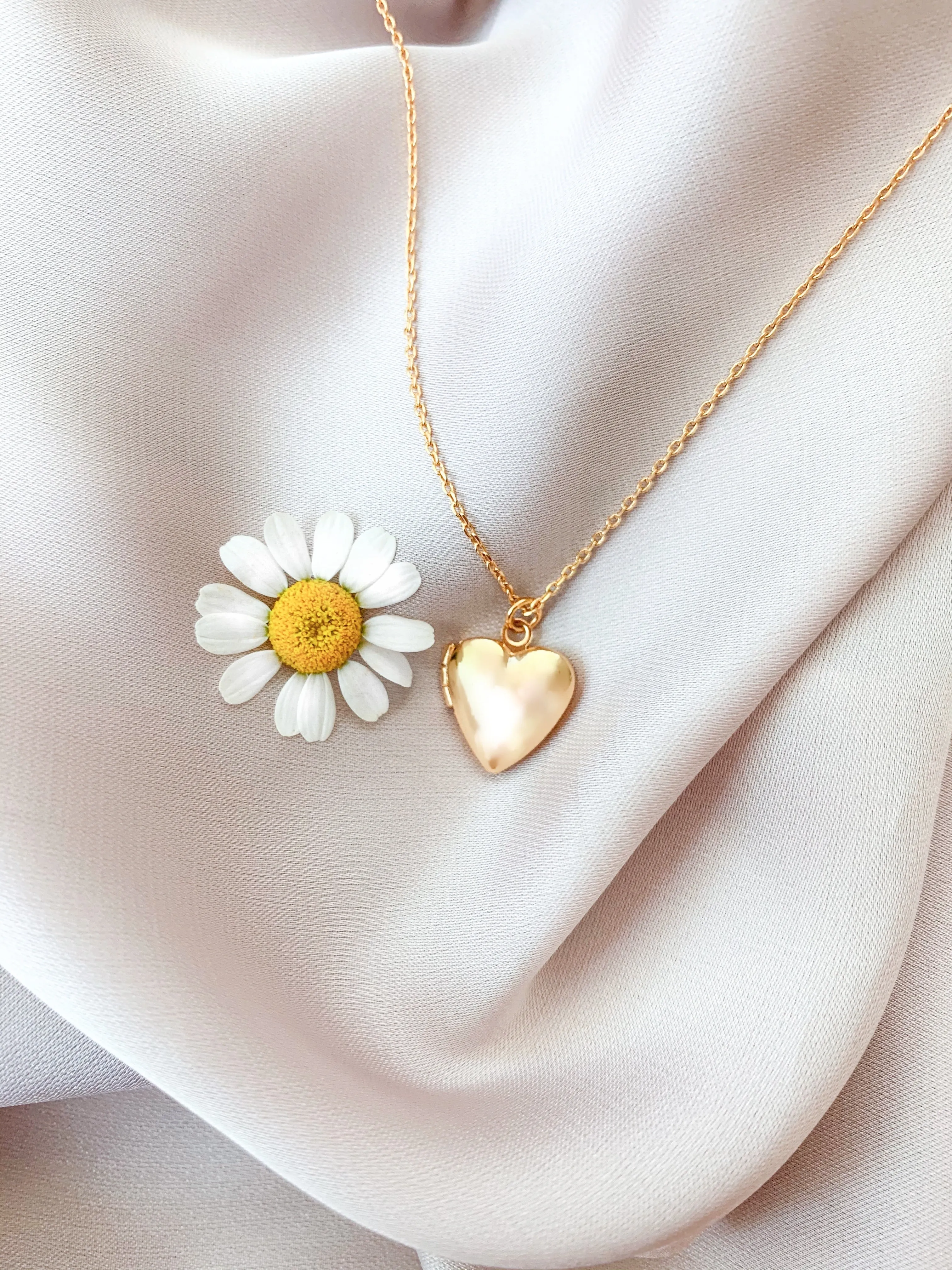 Golden Heart Locket Necklace