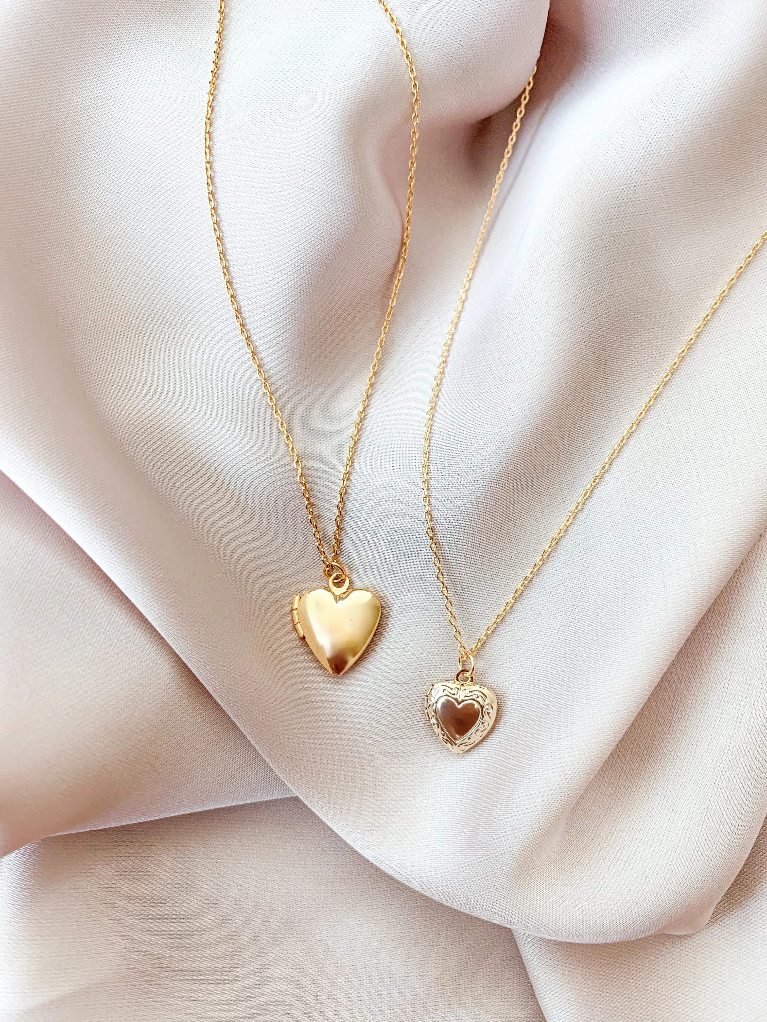 Golden Heart Locket Necklace