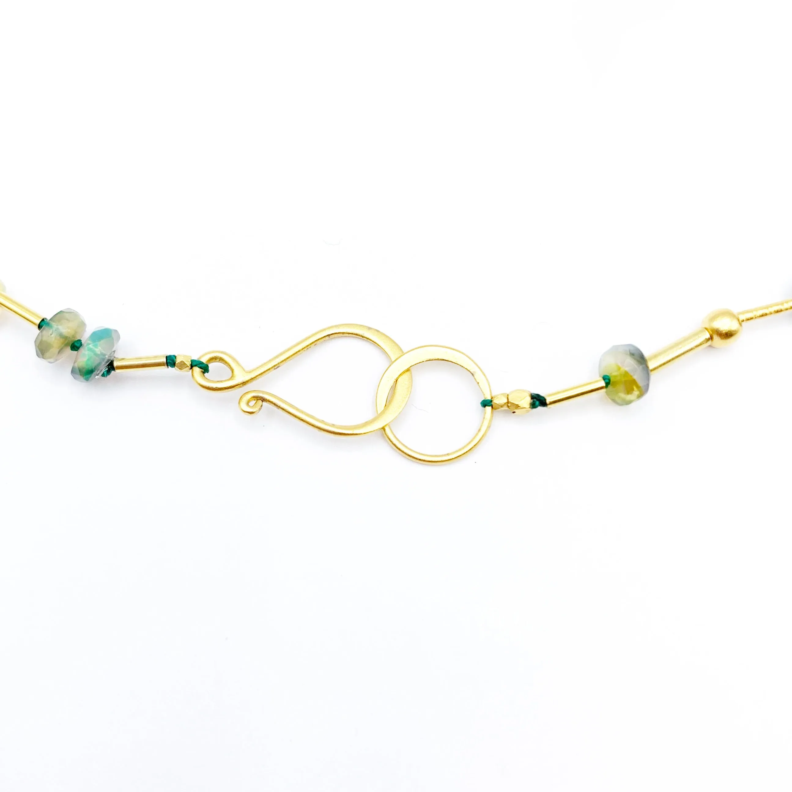 Golden Opal Beaded Necklace