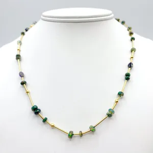 Golden Opal Beaded Necklace