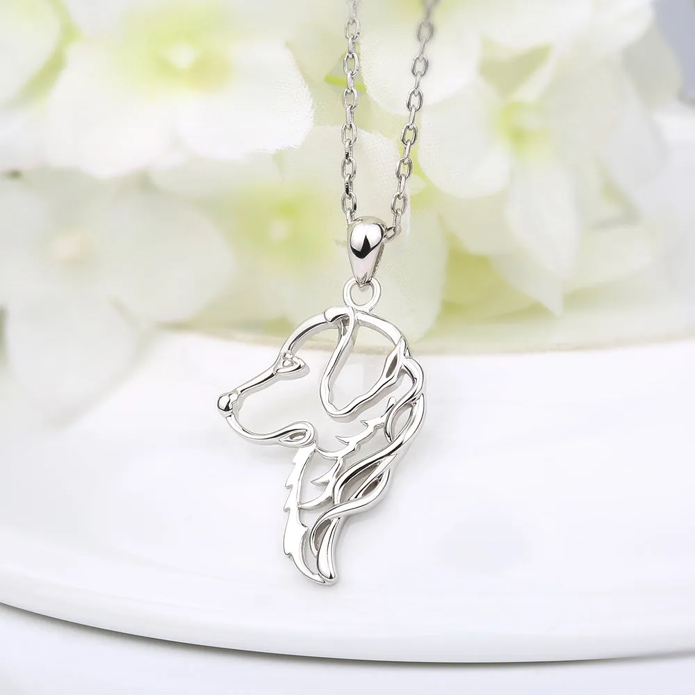 Golden Retriever Dog 925 Sterling Silver Necklace