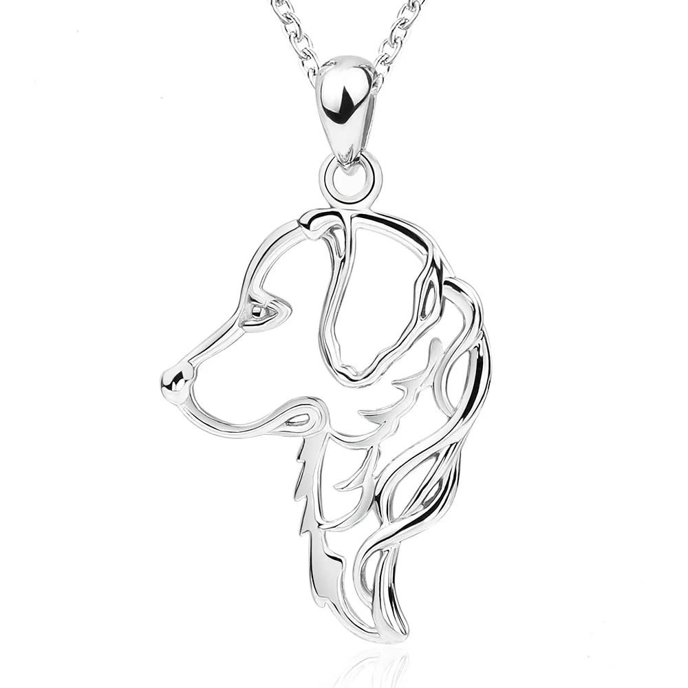 Golden Retriever Dog 925 Sterling Silver Necklace