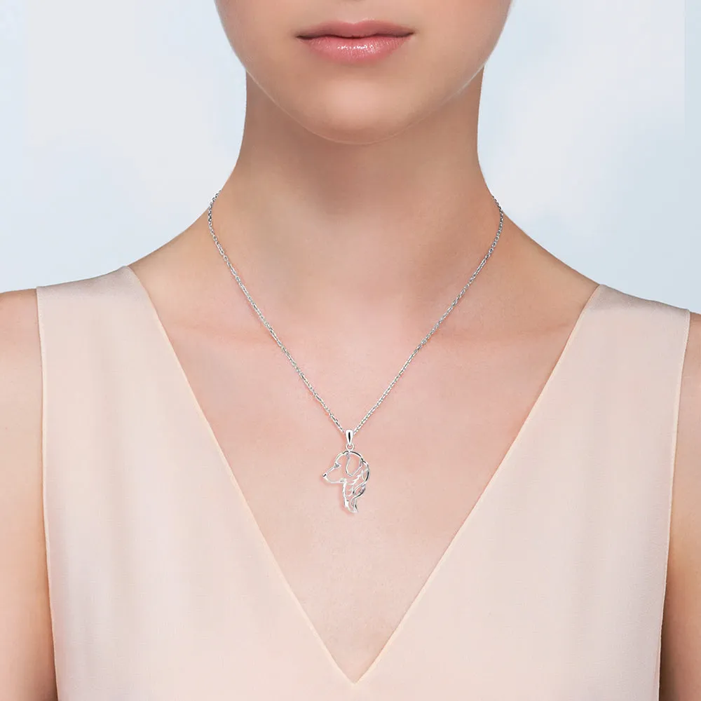 Golden Retriever Dog 925 Sterling Silver Necklace