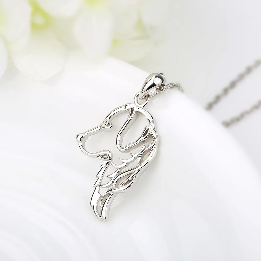 Golden Retriever Dog 925 Sterling Silver Necklace