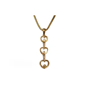 Gorgeous 14K Yellow Gold Floating Diamond Heart Pendant Slide